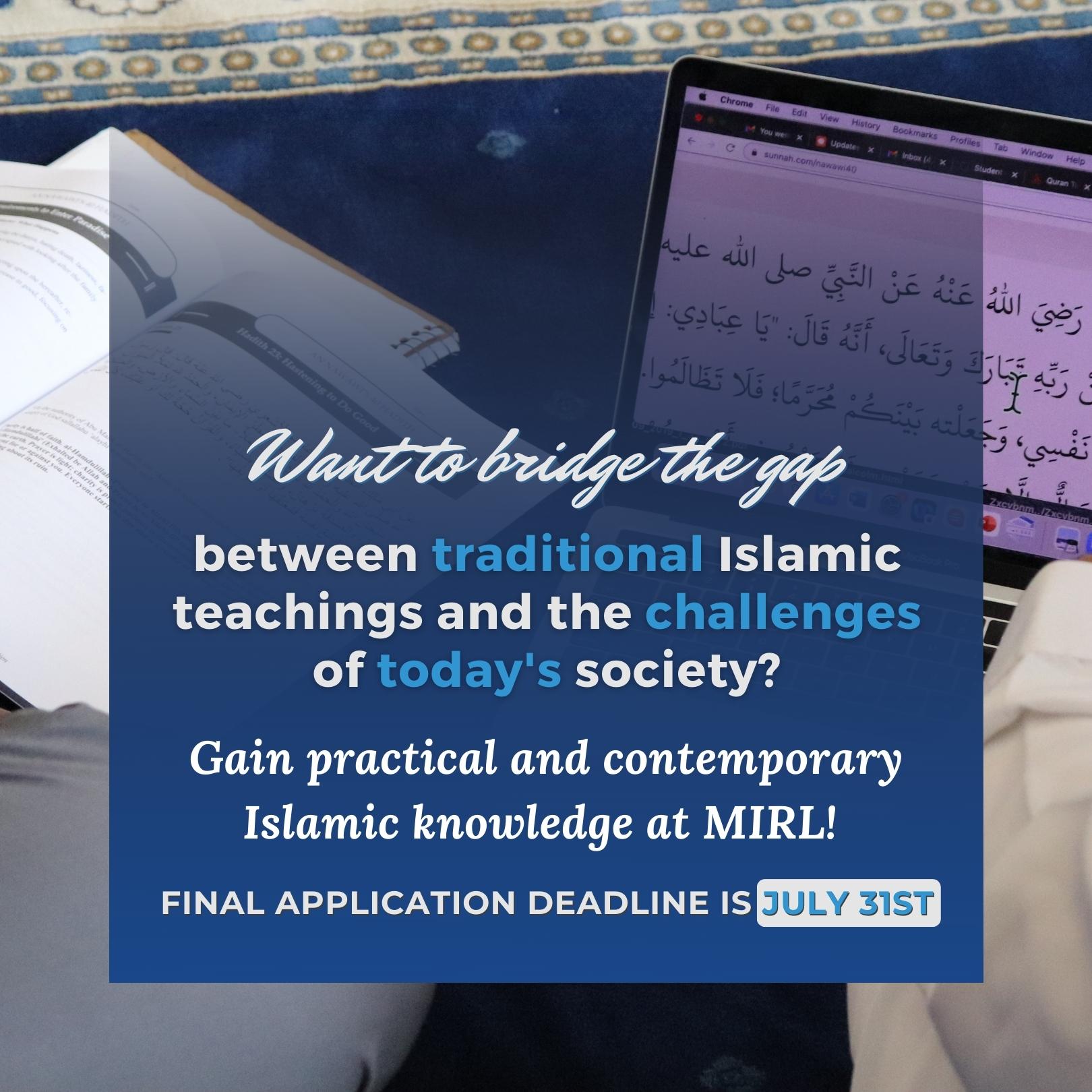 Relevance to the Contemporary Context: We firmly believe that knowledge is most impactful when it is applicable to real-life situations. That's why MIRL places a strong emphasis on connecting Islamic teachings to the contemporary context. Our faculty members bring their expertise and experience to help students navigate complex issues and address the challenges faced by Muslim communities today.